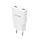 Nanocable Cargador 2xUSB-C/PD 20W  Blanco