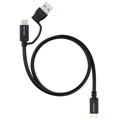 Nanocable Cable USB-C+USB-A/USB-C 3.2 GEN2 2 M