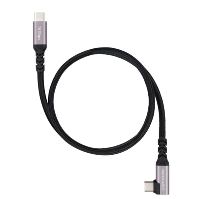 Nanocable Cable USB-C 3.2 GEN2 Acodado 100W 0.5 M