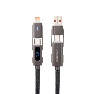 Nanocable Cable USB-C+USB-A/M-LIGHTNING+USB-C/M 1M