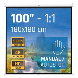 [MPRPAY0044] iggual Pantalla manual 1:1 100" 180x180 cm