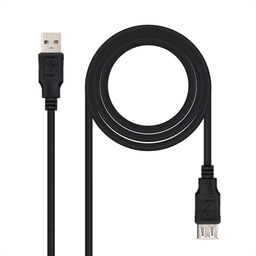 [AIEACI0019] Nanocable Cable USB 2.0, tipo A/M-A/H, Negro, 3m
