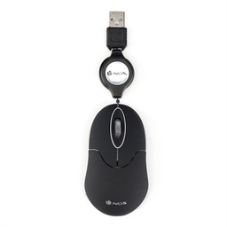 [FTRRCA0496] NGS Ratón Retráctil SINBLACK 1000dpi Negro