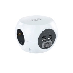 [AELREG0089] Nanocable Base de enchufes con 4 USB Blanco