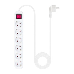 [AELREG0094] Nanocable Regleta 6 tomas con interruptor Blanca