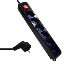 [AELREG0074] Ewent EW3924 Regleta 6 tomas con proteccion Negro