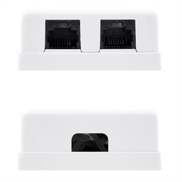 [ANEAHE0650] Nanocable Roseta Superficie CAT.6 UTP 2Tomas Blanc