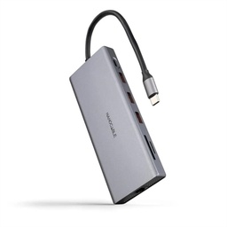 [AISCCI0739] Nanocable Hub 12en1 USB-A/C+HDMI+DP+RJ45+TF+SD+AU