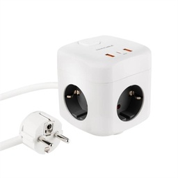[AELREG0121] Nanocable Base de enchufe con 3 USB c/ interruptor