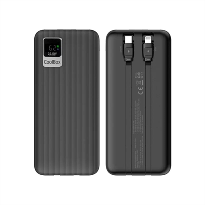 Coolbox PowerBank DP10 10000MAH LCD Negro Carg Ráp