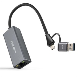 [ANEAHE1065] Nanocable Conversor USB-C+USB-A/M 3.0 RJ45 15cm
