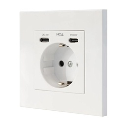[AELREG0127] Nanocable Base Pared toma SCHUKO 2USB Max .2.4A