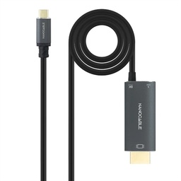 [AISCCI0778] Nanocable Cable USB-C/M-HDMI 2.1+USB-C/H PD 1.8 M