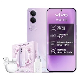 [NTETMO3233] VIVO V70 FE 8Gb 512Gb Bundle Ch90w+ Buds3 Purple