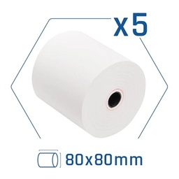 [CCIPAP0129] iggual Pack 5 rollos papel térmico sin BPA 80X80mm