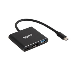 [AAOAUS0200] iggual Hub tipo C 3 en 1 HDMI USB3.0 PD100W