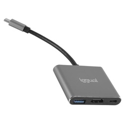 [AAOAUS0200] iggual Hub tipo C 3 en 1 HDMI USB3.0 PD100W