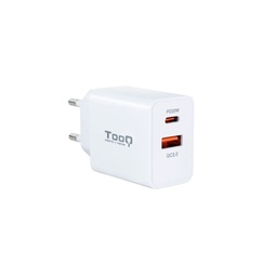 [AATCAT0326] Tooq Cargador de pared doble USB-C PD+ USB A