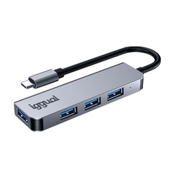 [AAOAUS0225] iggual Hub USB 3.0 tipo C x 4 puertos USB-A 3.0