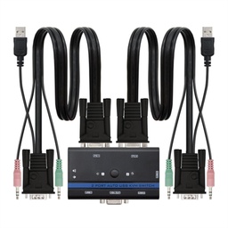 [AISCOV0078] Nanocable KVM Switch VGA USB 1u-2PC+Cable