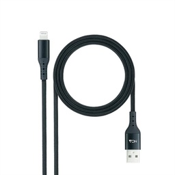 [AAOAAC0139] Nanocable Cable Lightining-USB A/M, Negro, 1 M