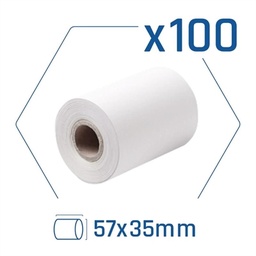 [CCIPAP0144] Pack 100 rollos papel térmico datáfono 57x35 mm