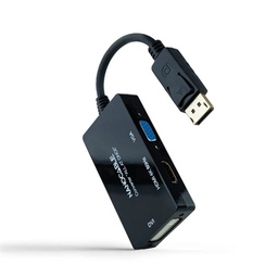[AISCCI0637] Nanocable Conversor DP a HDMI/DVI/VGA Negro 20 cm