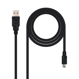 [APTAPC0838] Nanocable Cable USB 2.0, A/M-Mini B/M, negro, 0.5m