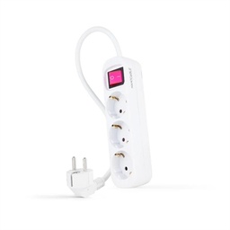 [AELREG0111] Nanocable Regleta 3 Tomas Interruptor Blanco