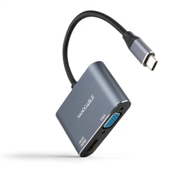 [AISCCI0674] Nanocable Conversor USB-C/M a HDMI-VGA/H 15 cm