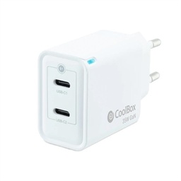 [AATCAT0381] Coolbox Cargador Gan 35W USB-C/USB-C PARED