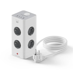 [AELREG0118] Ewent EW3864 Regleta 8 Tomas SHUCKO +2USB-A+2USB-C