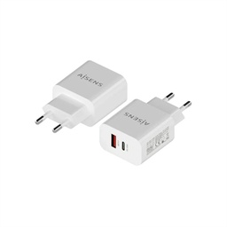 [AATCAT0438] Aisens Cargador 20W USB-C PD3.0 USB-A QC3.0 Blanco