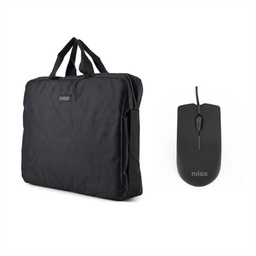 [AAOABT0867] NILOX Maletín 15.6"Negro+Ratón USB 1000dpi