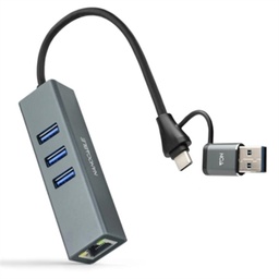 [ANEAHE1066] Nanocable Conversor USB-C+USB-A/M RJ45+ 3xUSB-A